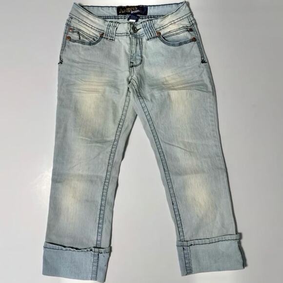 Y2K Angels Jeans Low Rise Cuffed Capris - Picture 1 of 5